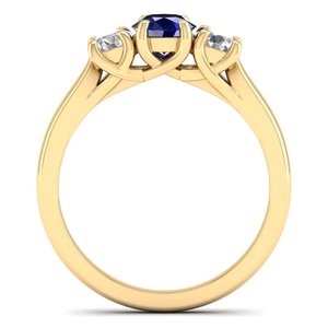 Bague en argent sterling 925 avec saphir bleu et moissanite, design REYES, fabrication artisanale, bijoux de mariage pour femmes - Product Image 4