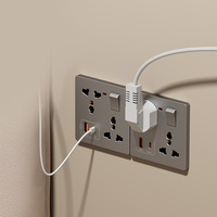 TEP LM6 Prise électrique double moderne 13A avec mise à la terre 250V IP20, plaque avec 4 prises et interface de charge double Type-C