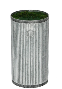 Galvanized Steel Flower Planter <b>Pot</b> with Moss Liner and Drainage Hole Customizable for Outdoor Garden and Home Decor - Product Image 3