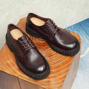 Chaussures en cuir faites à la main avec semelle en cuir de cheval pour hommes, style rétro, formelles, décontractées, chaussures en cuir décontractées pour hommes - Product Image 3