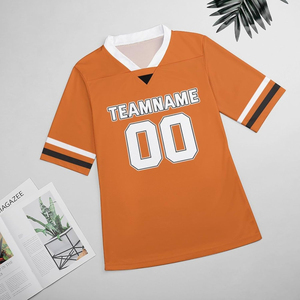 บริการ OEM ผลิตเสื้อเจอร์ซีย์อเมริกันฟุตบอลแบบสั่งทำพิเศษ พิมพ์ลายดิจิทัล ระบายอากาศ ต้านเชื้อแบคทีเรีย แห้งเร็ว ไซส์ใหญ่ ผลิตจากโพลีเอสเตอร์ 100% - Product Image 6