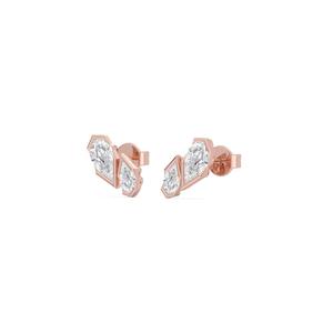 Modernos Pendientes de Diamantes Cultivados en Laboratorio con Corte en Escalones y Forma de Pera, con un Peso Total de Diamantes de 1.83 CTW, Fabricados en Oro Rosa de 9K, Adorno para Mujer - Product Image 6