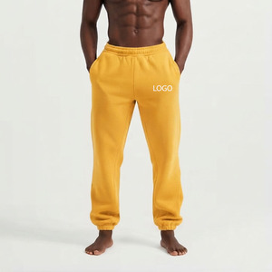 OEM Yellow Mid Weight Breathable Baggy Men's Anti-wrinkle <b>Pants</b> & Trousers Joggers Sweatpants Drawstring Casual Joggers - Product Image 3