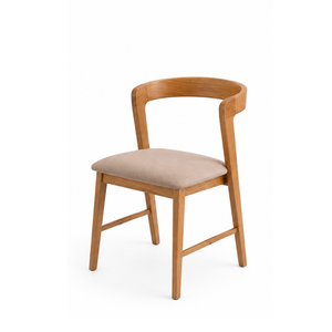 Ensemble de salle à manger rond en teck écologique de luxe ARTERRA, table moderne, chaises rembourrées pour la maison, la villa, le restaurant - Product Image 4