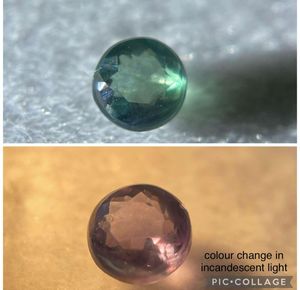 Alexandrite naturelle facettée ronde de 3,60 mm, couleur changeante, à vendre. - Product Image 6