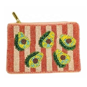 Porte-monnaie à motif avocat perlé, très tendance, pour collectionner les pièces de monnaie, petite pochette pour transporter clés, cartes, argent, maquillage, accessoires pour femmes - Product Image 1