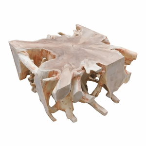 Premium Bleached Solid Teak <b>Root</b> <b>Coffee</b> <b>Table</b> Handmade Organic Tree <b>Root</b> Base Glass Top Coastal Rustic Home Furniture - Product Image 2