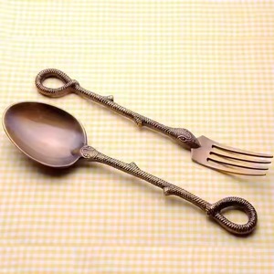 Luxury Metal Salad Serving Set Resin Handle Stainless Steel Spoon Fork for Dining Table Kitchen and Buffet Serving - Product Image 5