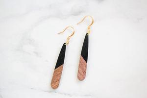 Wood Resin <b>Drop</b> Earrings Women Boho Other Plated Water <b>Drop</b> Shape Jewelry Fashion Party MN EXPORTS - Product Image 3