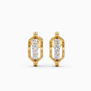 Boucles d'oreilles à clous en forme de diamant avec diamants de laboratoire de 0,12 carat en or jaune 9 carats, or blanc, or rose - Product Image 3