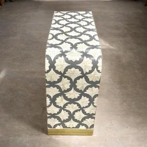 Mesa con Incrustaciones de Hueso de ILAHI, Diseño Moderno con Detalles de Ágata, Almacenamiento Portátil, Muebles para el Hogar - Product Image 1