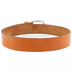 Ceinture décontractée pour homme en cuir de vachette véritable, personnalisable en gros, avec boucle ardillon en laiton plaqué argent, ceinture habillée - Product Image 5