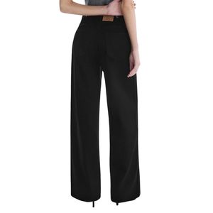 <b>Women</b> Denim Jeans Custom 100% Cotton Denim Wide Leg <b>Trousers</b> Minimal Clean Silhouette Casual Streetwear Pants - Product Image 2