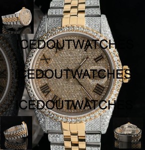 Montre de luxe personnalisée entièrement automatique sertie de diamants Moissanite VVS pour hommes - Product Image 4