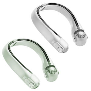 Opzioni bianco-verde 1pc ventilatore portatile appeso a collo di 360 gradi di flusso d'aria regolabile a 3 velocità di raffreddamento a mani libere ventola personale per - Product Image 5