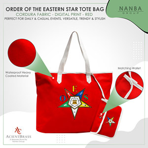 Bolso Tote para Mujer OES, Lona Roja con Diseño de Estrella Bordada, Asas Blancas, Accesorio de Moda para Compras - Product Image 4