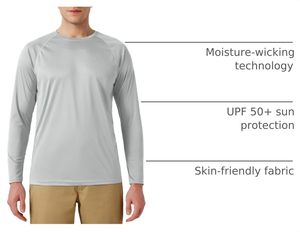 Camisetas de Manga Larga para Hombre, UPF 50+, Anti-UV, Transpirables, de Secado Rápido, para Senderismo, Running, Entrenamiento, en Venta Online - Product Image 5
