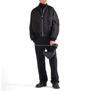 Blouson bombardier d'hiver en nylon 100% élégant pour hommes confortable style de rue col montant réglable meilleur prix veste à logo avant - Product Image 6