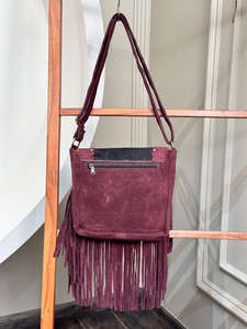 Bolso con flecos de piel de vaca Real, bolso bandolera de piedra, múltiples usos, bohemio, gitano, Vintage, flecos, borlas, bolsos elegantes para mujer - Product Image 5