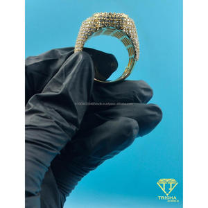 Anillo Deportivo de Plata 925 Premium con Diamante Cultivado en Laboratorio, Tono Dorado, Joyería de Lujo Brillante para Compradores Mayoristas - Product Image 6