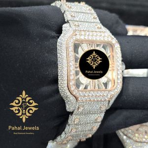 Montre de luxe Pahal Jewels, vintage, chiffres romains, diamants, boîtier carré 40 mm, analogique, quartz, montre pour femme, bracelet en acier inoxydable - Product Image 3