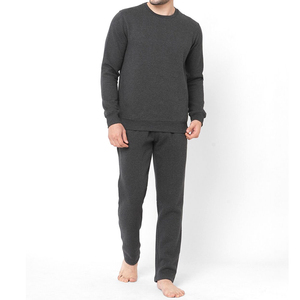 Ensemble de survêtement streetwear d'hiver pour hommes, délavé à l'acide, avec sweat à capuche décontracté et pantalon de jogging, 2 pièces, logo personnalisé OEM, vente en gros directe - Product Image 1