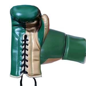 Guantes de Boxeo de Cuero Verde con Cierre de Cordones en la Muñeca para Adultos, Equipo de Entrenamiento de Boxeo - Product Image 5
