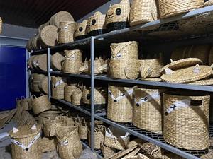 Natural Woven Water Hyacinth Eco-Friendly Multifunction Storage <b>Basket</b> Handmade <b>Rectangular</b> Tray for Modern Rustic Kitchen Home - Product Image 4