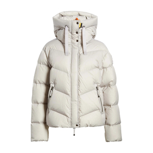 Winter Long <b>Quilted</b> Zipper Womens Puffer Jacket Insulated Hooded Alpine Parka Front Logo Polyester Filled Nylon Shell - Product Image 5