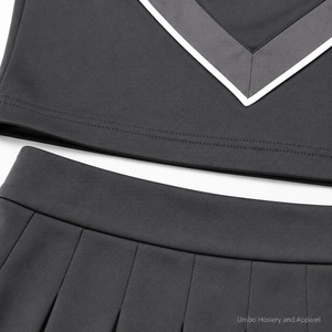 Tenues de cheerleading pour équipes adultes et filles, ensembles sans manches, tenue scolaire personnalisée, robe de cheerleading 100% polyester pour costumes sportifs - Product Image 5