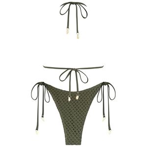 Conjuntos de Bikini de 2 Piezas para Mujer, Elegantes y Personalizados, con Logotipo Frontal, Transpirables, de Secado Rápido, Spandex/Poliéster, Ropa de Playa Moderna, Venta al Por Mayor - Product Image 4