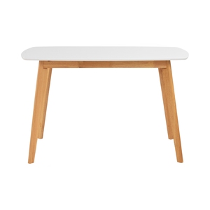 Mesa de Comedor de Roble Natural de 1200 mm, 4 Plazas, Rectangular, Patas Cónicas de Madera Maciza, Bordes Redondeados de Seguridad, para Hogar y Cafetería Estilo Escandinavo, KD - Product Image 2