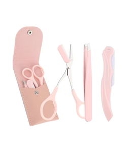 Kit de 3 Piezas para Recortar Cejas de Acero Inoxidable con Tijeras, Depiladora y Pinzas - Product Image 1