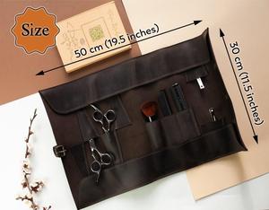 Professional Genuine Leather Barber Scissors <b>Pouch</b> Personalized Hair Salon Tools Bag Shear Holster For Stylist LBSP-0001 - Product Image 4