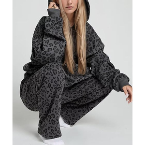 Streetwear <b>Leopard</b> Hoodie Men Women Cotton Fleece <b>Sweatshirt</b> Pullover Custom Logo Wholesale Supplier - Product Image 4