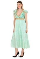 Schickes Umweltfreundliches Y2K Sommerkleid Damen Sommer Mode Cocktail Casual Looks Rayon Goldstreifen Arbeitskleidung Übergröße Strand Party Hochzeit