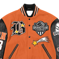 Veste universitaire personnalisée en laine et cuir avec broderie et patchwork, veste de basket-ball personnalisée de qualité supérieure