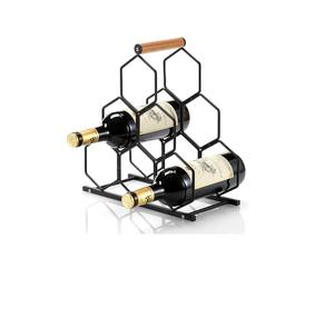 Estante para Botellas de Vino de Metal Dorado Moderno, Independiente, para 5 Botellas, Soporte para Botellas de Vino de Sobremesa, para Gabinete, Alacena, Almacenamiento de Botellas de Vino - Product Image 5