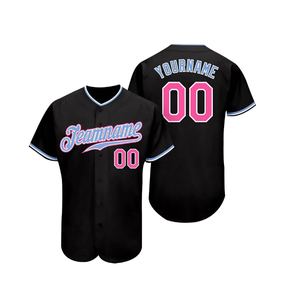 Maillot de baseball imprimé gris marine pour homme, manches courtes, boutonné, personnalisable avec nom et numéro sur le devant, uniforme sportif éco-responsable pour équipe - Product Image 3