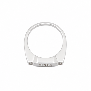 Bague Chevalière Rectangulaire en Argent Sterling 925 pour Homme, Pavée de Diamants, Finition Polie, Design Géométrique Audacieux, Idéale pour Mariage, Fêtes et Usage Quotidien - Product Image 4
