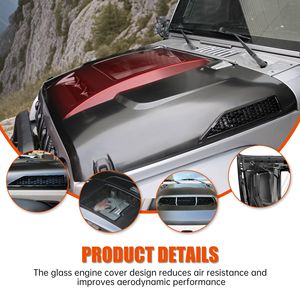 Capó de Repuesto para Jeep Wrangler JK JKU 2007-2018, Capó Ventilado con Dispersión de Calor, Resistente a la Corrosión y al Calor - Product Image 5