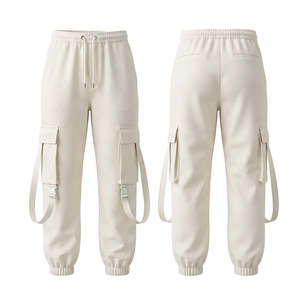 Jogging cargo personnalisés pour femmes à jambes larges avec sangle utilitaire - ODM personnalisé - Product Image 1