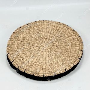 Coussin de sol et coussin de siège ronds en jonc de mer naturel, design japonais moderne - Product Image 6