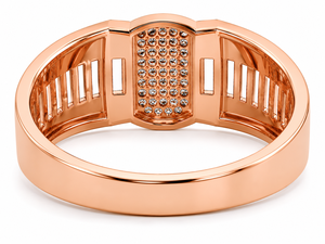 Namivaa 18K Rose Gold Round Signet Ring Men High Polish Luxury Geometric Wedding Engagement Party Daily Wear Gift Fine Jewelry - Product Image 5