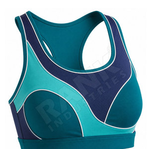 Soutien-gorge de sport pour femme, tendance, à maintien élevé, sans couture, en Spandex/Nylon, bretelles réglables, logo avant, fabriqué au Pakistan, pour le yoga et le fitness - Product Image 3