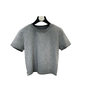 Professional Manufacturer Custom Color Crop <b>Top</b> T-shirt Good Design Lightweight Plus Size <b>Rhinestone</b> 100% Cotton Quick Dry - Product Image 4