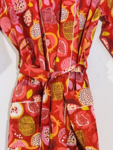 Bata Kimono de Algodón con Estampado Floral Multicolor |   Albornoz largo tipo lounge |   Ropa Casual para Mujer - Product Image 4
