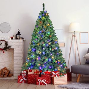 Árbol de Navidad de PVC de 7 pies 380 WiFi sincronización de música luces LED Control de aplicación 1339 ramas con bisagras efectos de doble color soporte de Metal Navidad - Product Image 1