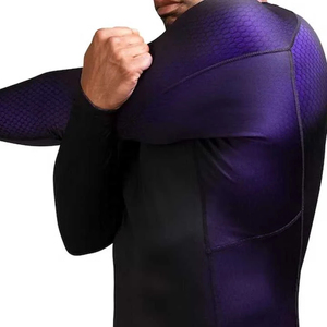 Camiseta de Compresión para Adultos, Unisex, Protección Solar, Antibacteriana, Manga Corta, Poliéster y Elastano, Estampada, Bjj Rash Guard - Product Image 2