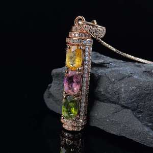 CONCEPTION Venta al por Mayor de Fábrica, Colgante Ovalado de Plata 925 Chapado en Oro Rosa de 14K para Mujer, Colgantes Finos y Dijes - Product Image 3